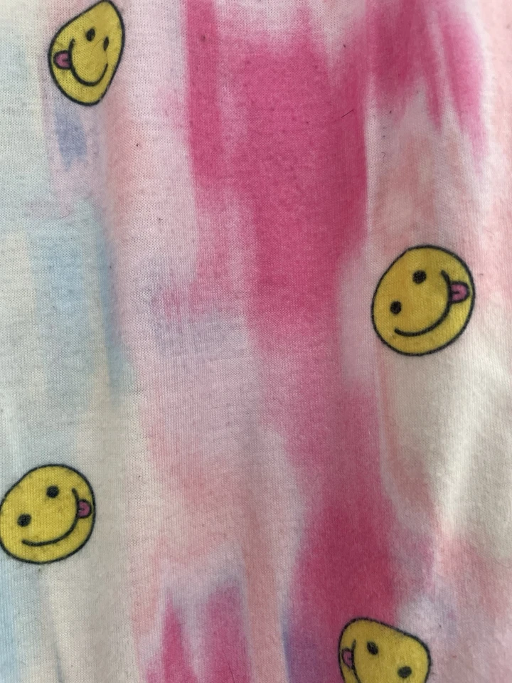 Old Navy Kids Girls Smiley Face 100% Polyester Elastic Pull On PJ Pants Pink M 8 - Image 4 of 4
