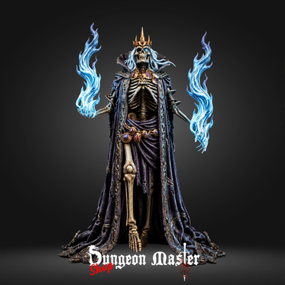 Lich King Miniatur DnD 3D Resin Druck Tabletop Fantasy Figur Unbemalt 32mm