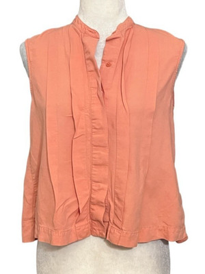 Uniqlo Comptoir Des Cotonniers Linen Blend Blouse Women M Orange Parisian Minima