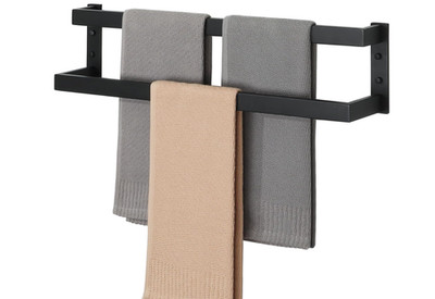 Barra doble para toallas, 61 cm (24''), toallero de pared para baño, acero inoxid