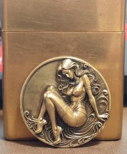 1 pcs Brass Sexy and charming girl round card sticker DIY lighter decoration