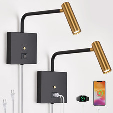 LED Wall Lamp Wall Mounted Reading Lights, Dimmable Adjustable Headboard Plug in