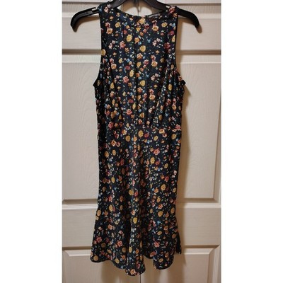 .Crew Mercantile Blue Boho Cottage Core Ruched-Waist Floral Mini Dress Size 8