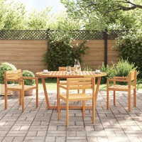 Vidaxl Garten-Esstisch Oval 150X90X75 Cm Massivholz Akazie Neu