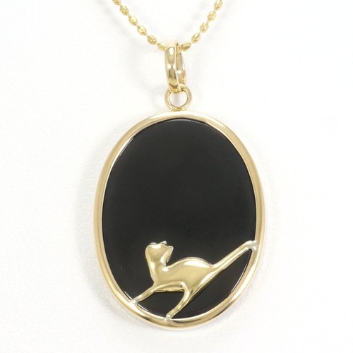 18K Yellow gold Necklace StoneCameo About3.0g About40cm Free shipping Used - Picture 4 of 5