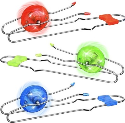 Retro Magic Rail Twirler Light Up Glow Magnetic Gyro Wheel 3 Pack Red Blue Green