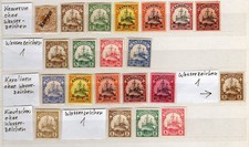 Deutsche Kolonien, 21 verschiedene Briefmarken mit Falz *, Michel 65,00 (187)