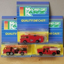 Vintage Marz Karz Fire Engines Diecast Lot of 3