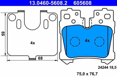 ATE Bremsbelagsatz Scheibenbremse 13.0460-5608.2 für LEXUS LS 460 USF40 USF41
