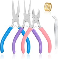 3 Pcs Jewelry Pliers Set - Needle Nose, Round Nose and Wire Cutters Mix Color