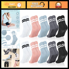 10 Pairs Non-Slip Pilates Yoga Socks with Grips for Women - Home  Barre Workout