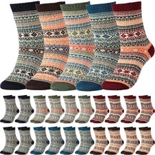 20 Pairs Women Wool Socks Thick Knitted Winter Warm Multicolor Soft Fluffy