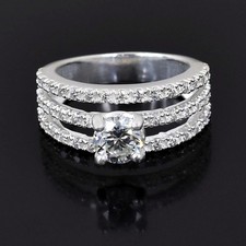 Certified White Diamond 3.60Cts. Round Shape Ring In 925  Silver - Tariffs Free