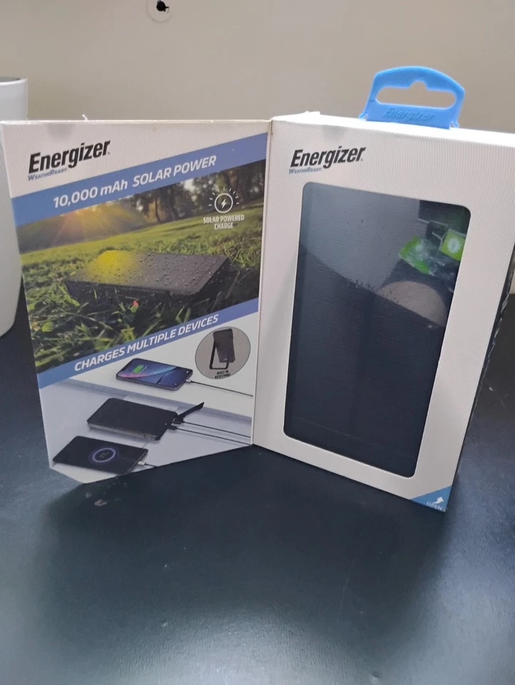Banco de energía solar Energizer WeatherReady 10 000 mAh cargador portátil negro nuevo Foto 2 de 3
