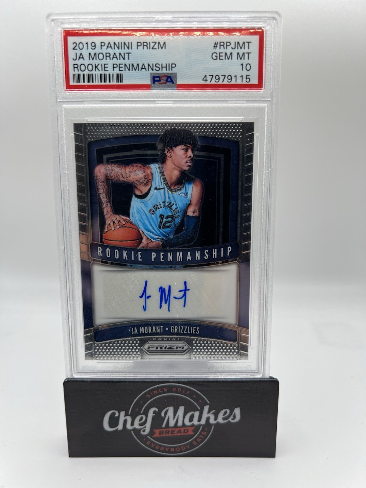 2019-20 Panini Prizm Ja Morant RC Rookie Penmanship Autographs PSA 10 Auto