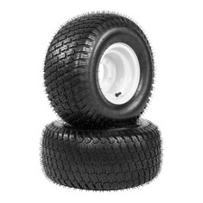 2  18x9.50-8 18x9.5-8 18x9.5x8 Lawn Mower Tires  Rims LRB 4 Lug White Wheel