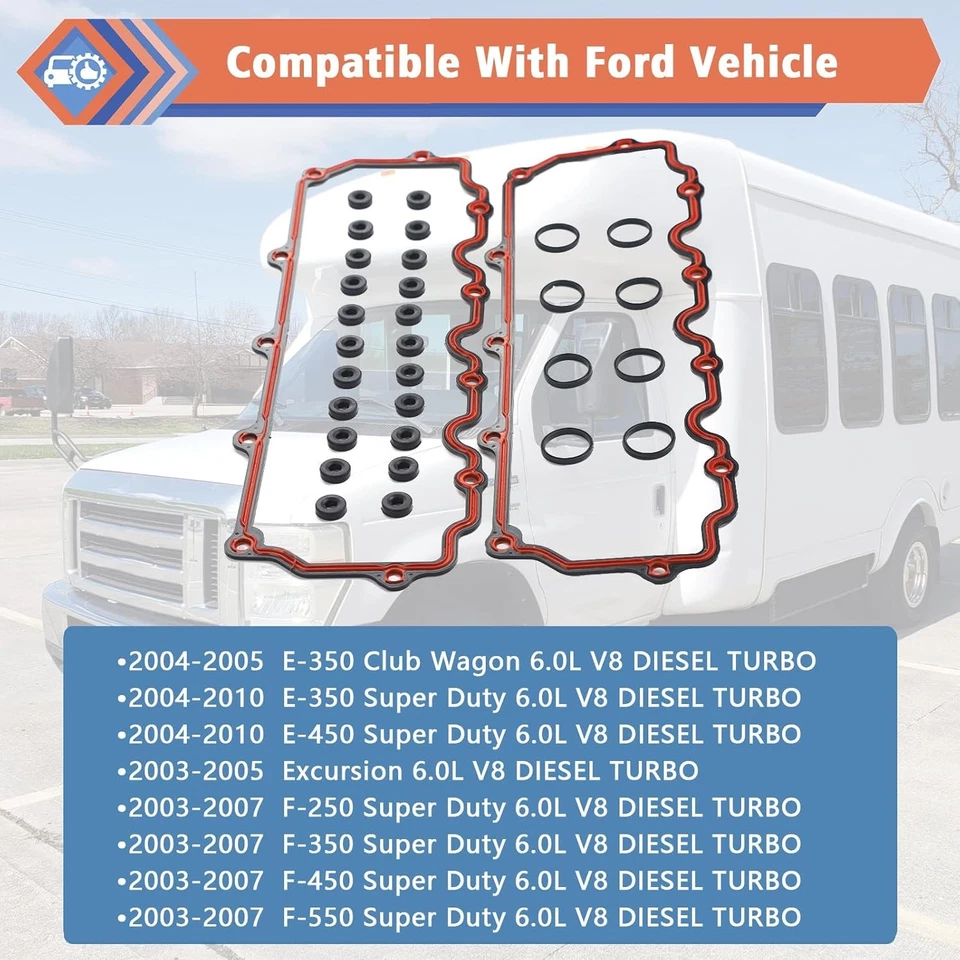 Juego de juntas de cubierta de válvula de calidad OEM VS50691R para Ford E450 Super Duty 2004-2010 Foto 3 de 4