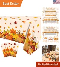 54x108 Waterproof Fall Tablecloth Set Perfect for Thanksgiving Friendsgiving