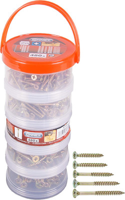 Connex Universalschrauben-Sortiment 480-Teilig - Diverse Größen in Stapelbox - S