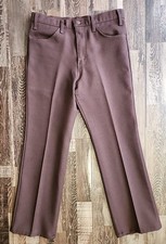 Vintage Levi's Dacron Polyester Pants Brown Men  s 33X30 USA Black /Gold Tab