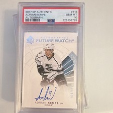 Upper Deck SP Authentic Adrian Kempe Future Watch Auto #118 PSA 10 /999