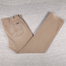 7 For All Mankind Jeans Men 32x34 Tan Standard Button Fly Straight Leg USA Made