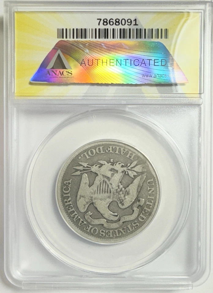 1877-S Seated Liberty Half Dollar - ANACS Good 6 - Just Graded/New Holder - Image 2 of 4