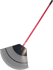 US Bully Tools 92630 Poly Lawn Leaf Rake Fiberglass Handle 31-Inch