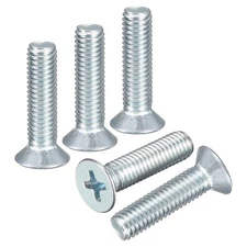 M5-0.8x20 Flat Head Machine Screws -100pcs -Carbon Steel - Blue White