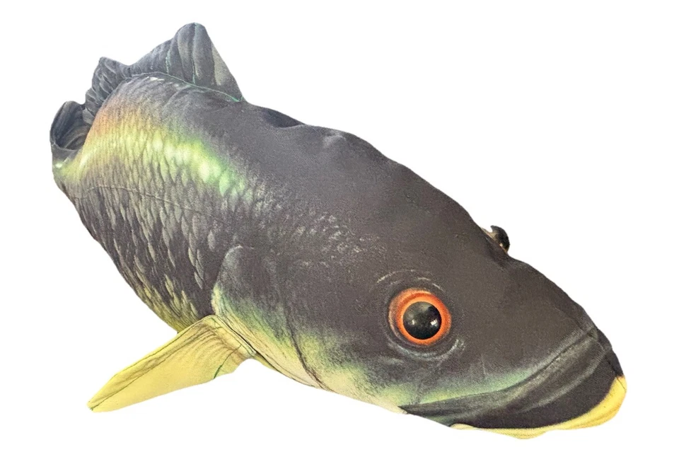 Large Vintage Fish Pillow Plush Toy Man Cave  Decor 24” Stuffed Animal - Image 4 of 4