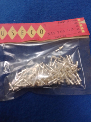 (100) USECO / LITTON - NAS-705 S2  SWAGE  MOUNT DOUBLE TURRET TERMINALS - SILVER