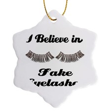 3dRose orn 105151 1 I Believe in Fake Eyelashes-Snowflake Ornament, 3-Inch,