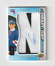 2018-19 SP GAME USED DRAFT DAY MARKS ROOKIES AUTO #DDM-LA LIAS ANDERSSON /35