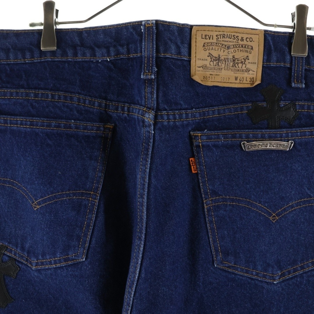 CHROME HEARTS U VNTG JEAN BLU ORNG TAB Cross Patch Washed 517 Denim Pants Used 6 image 4