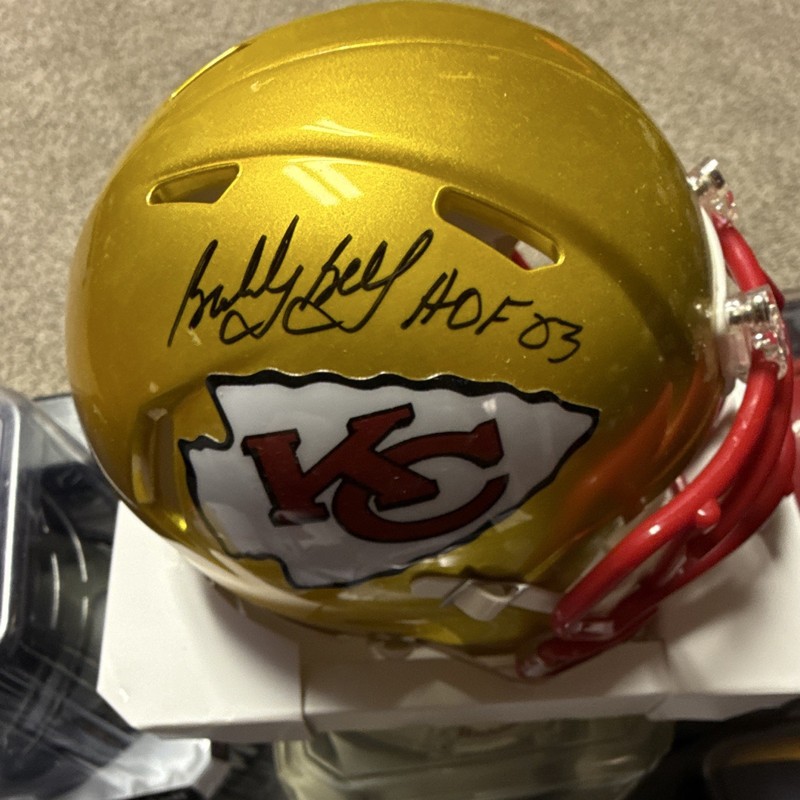 Bobby Bell Signed mini  Kansas City Chiefs Flash Football Helmet