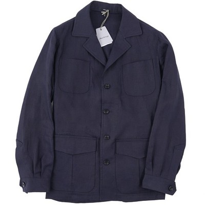 Sartorio Napoli by Kiton Navy Blue Extrafine Linen Field Jacket S