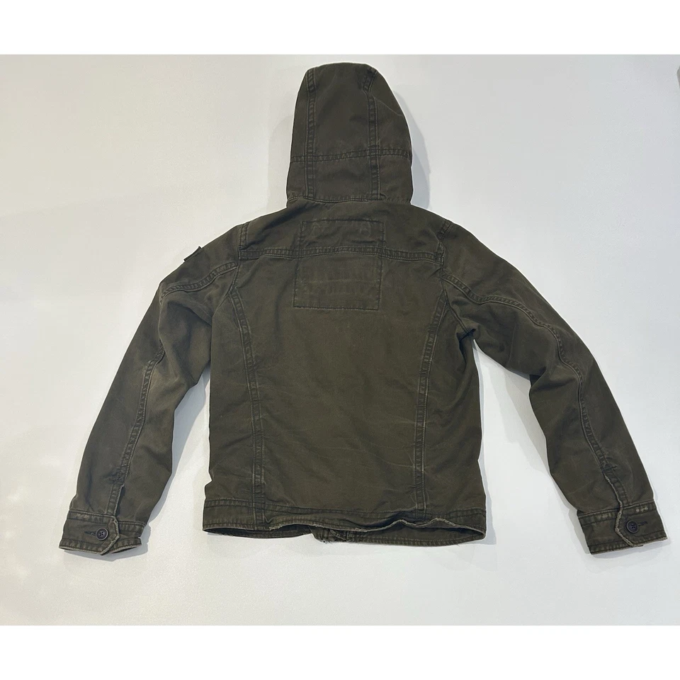Abercrombie & Fitch Sentinel Jacket Army Green Kids XL Utility Coat Hooded - Image 3 of 4