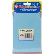 Hygloss 15630 Mighty Bright Pockets 3.5"X5" 30/Pkg-Assorted Colors (3Pk)