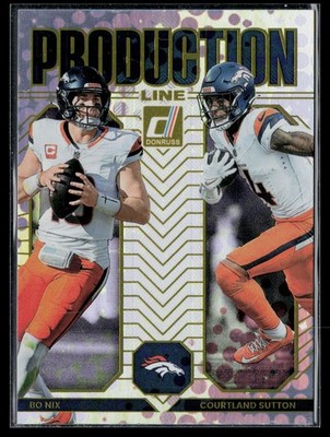 Bo Nix / Courtland Sutton 2025 Donruss Production Line #15 Denver Broncos