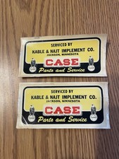 2 NOS Vintage 1949 Decal CASE TRACTOR Jackson Minnesota EQUIPMENT Service