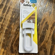 Safety 1st 11002 Cabinet Slide Locks Baby Locks Safety NEW SEALED 2 Pack White