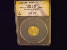 2008-JL  10 D   Sudan Darfur Sultanate      ANACS  MS 66