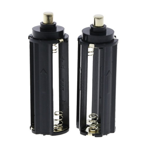 2Pcs 3×AAA Battery Holder Cylindrical Round Circular Case Plastic LED Flashlight - Picture 9 of 13
