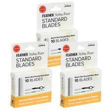 Feather Styling Razor Standard Blades - Professional Hair Cutting & Thinning (30