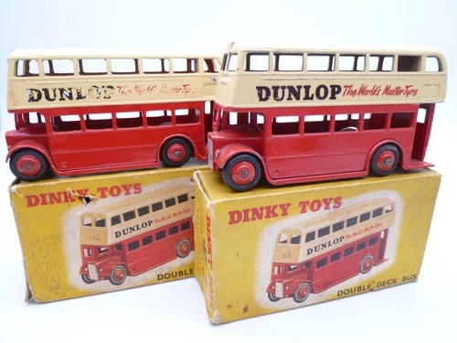 VINTAGE DINKY TOYS 290 ROUTEMASTER DOUBLE DECK BUS PAIR / ORIGINAL BOXES 1950s