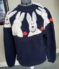 NWOT The eagles eye L bunny rabbit easter sweater Christmas Gift Idea