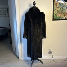 Vintage Black Mink Fur Coat Old Hollywood Glam XS/S Saks Fifth