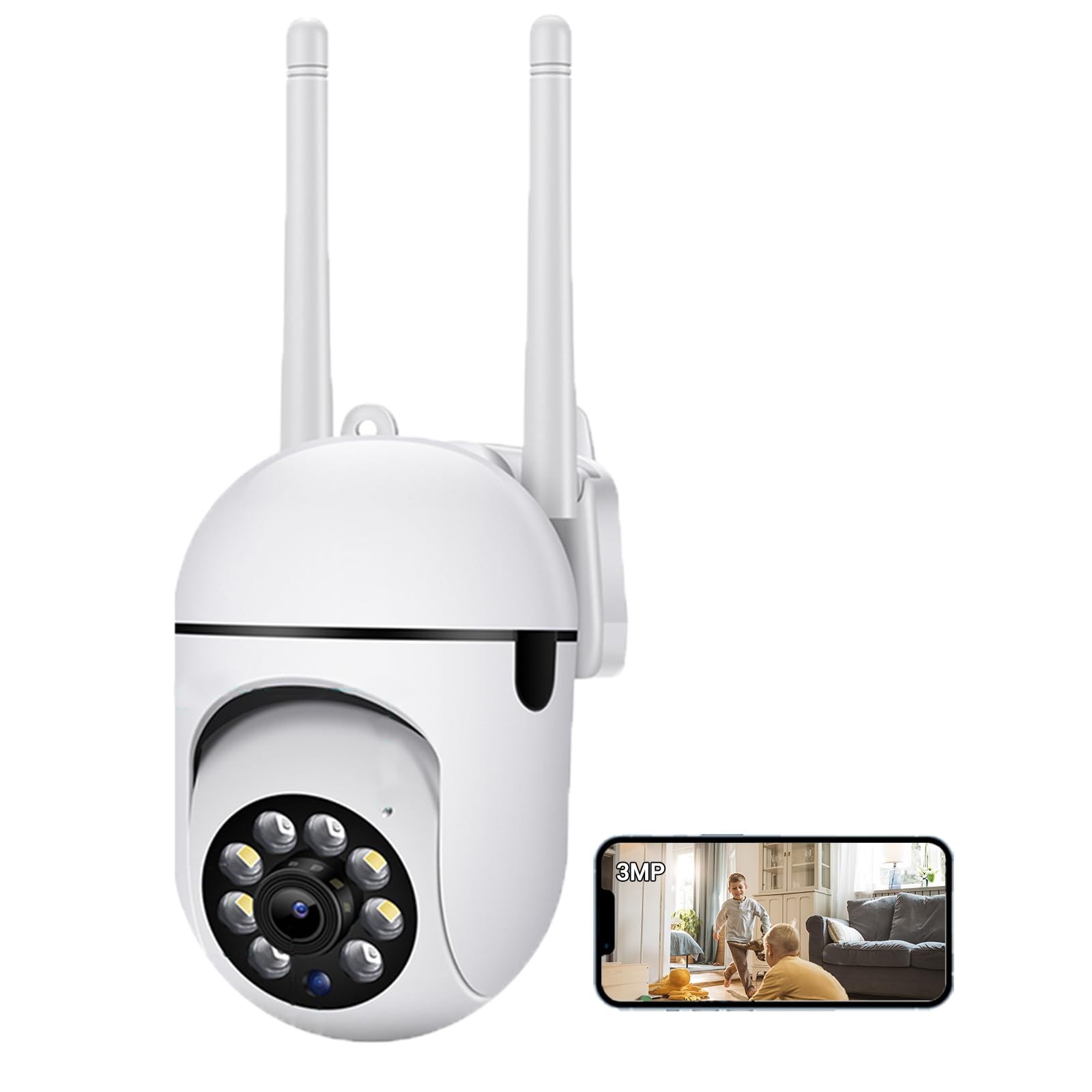 3MP WiFi Surveillance Security Camera Outdoor/Home/Dome, Pan-Tilt 360&deg; View, ...