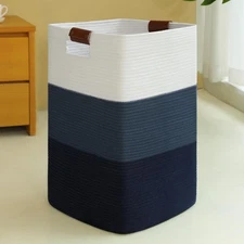 Laundry Hamper 96L Extra Large Laundry Basket, Woven Blanket Basket,Cotton Woven