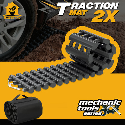2 Pack Portable Traction Mat Snow Emergency Vehicle Truck Tires Recovery Tracks